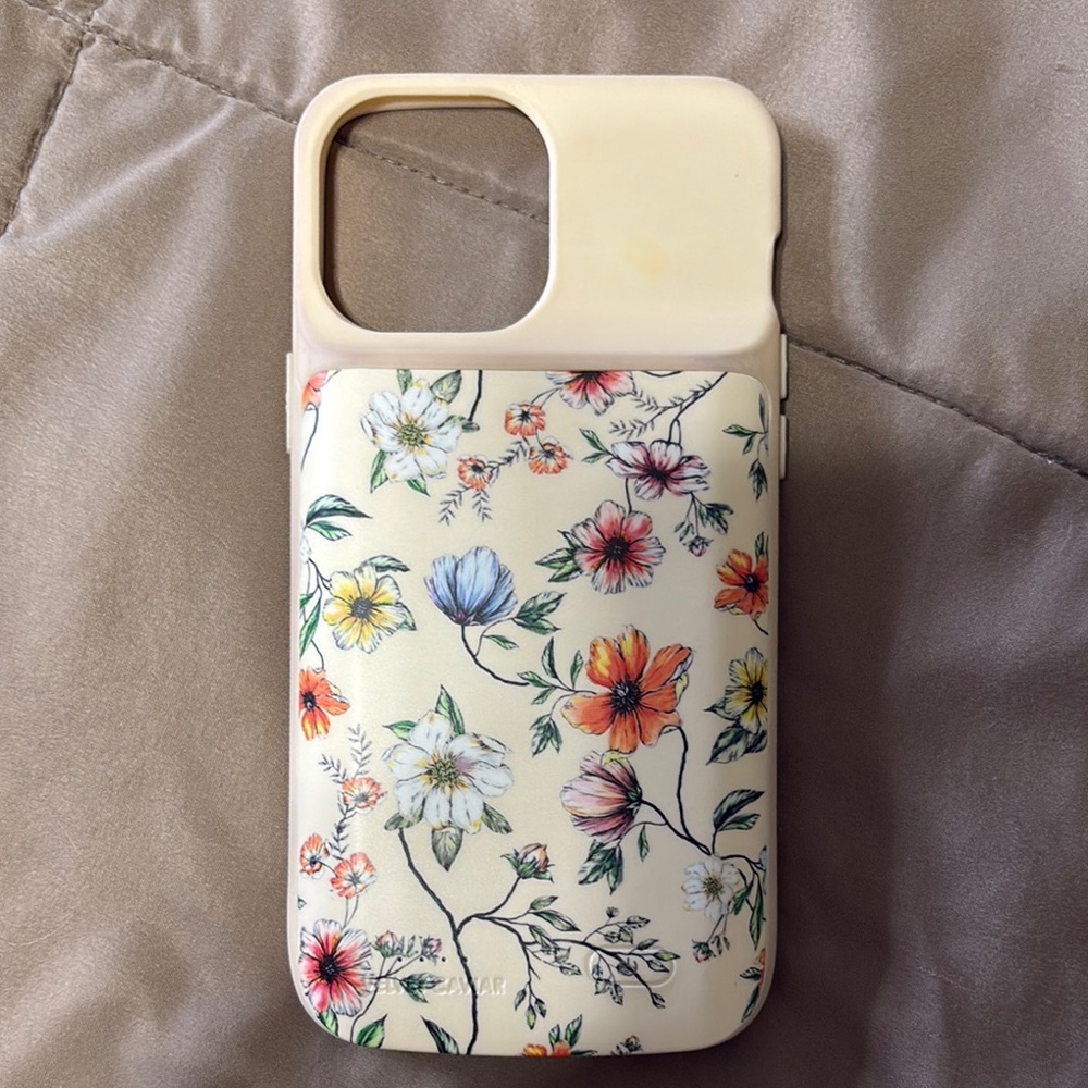 Velvet Cavier Floral iPhone 13 Pro Max charging case